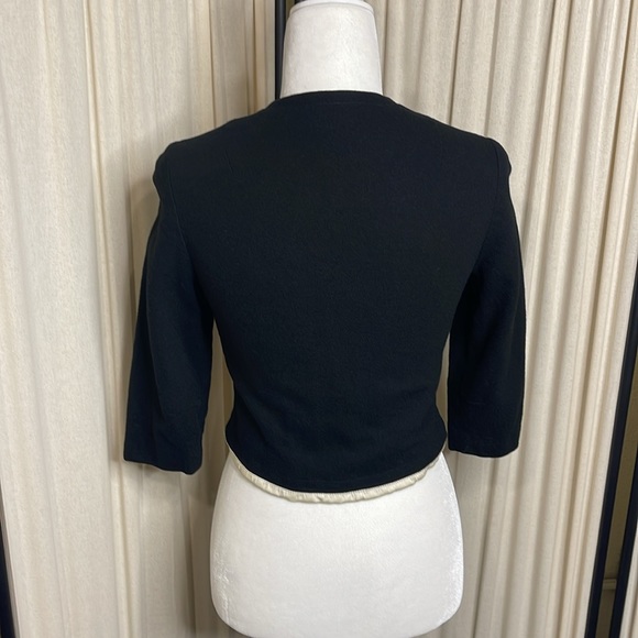 VINTAGE- GAY GIBSON 30’S-50’S DOUBLE BREASTED BLACK CROPPED CARDIGAN XS - Picture 7 of 16